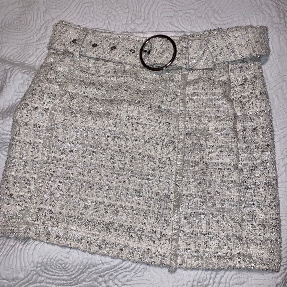INC Cream and Silver Skirt